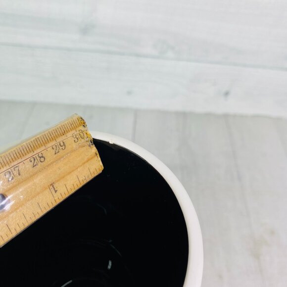 Coastline Imports White Black Polka Dots Earthenware Footed 15oz Cups Mugs Set 4 - Picture 16 of 16